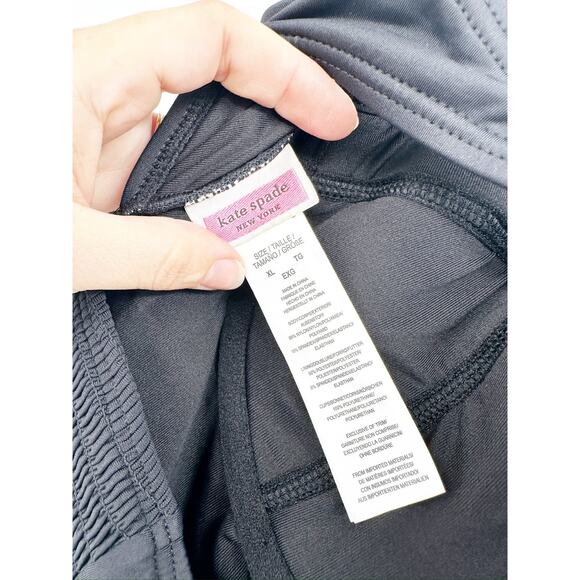 Kate Spade Black Smocked Underwire One Piece Swimsuit Size XL - Picture 4 of 6